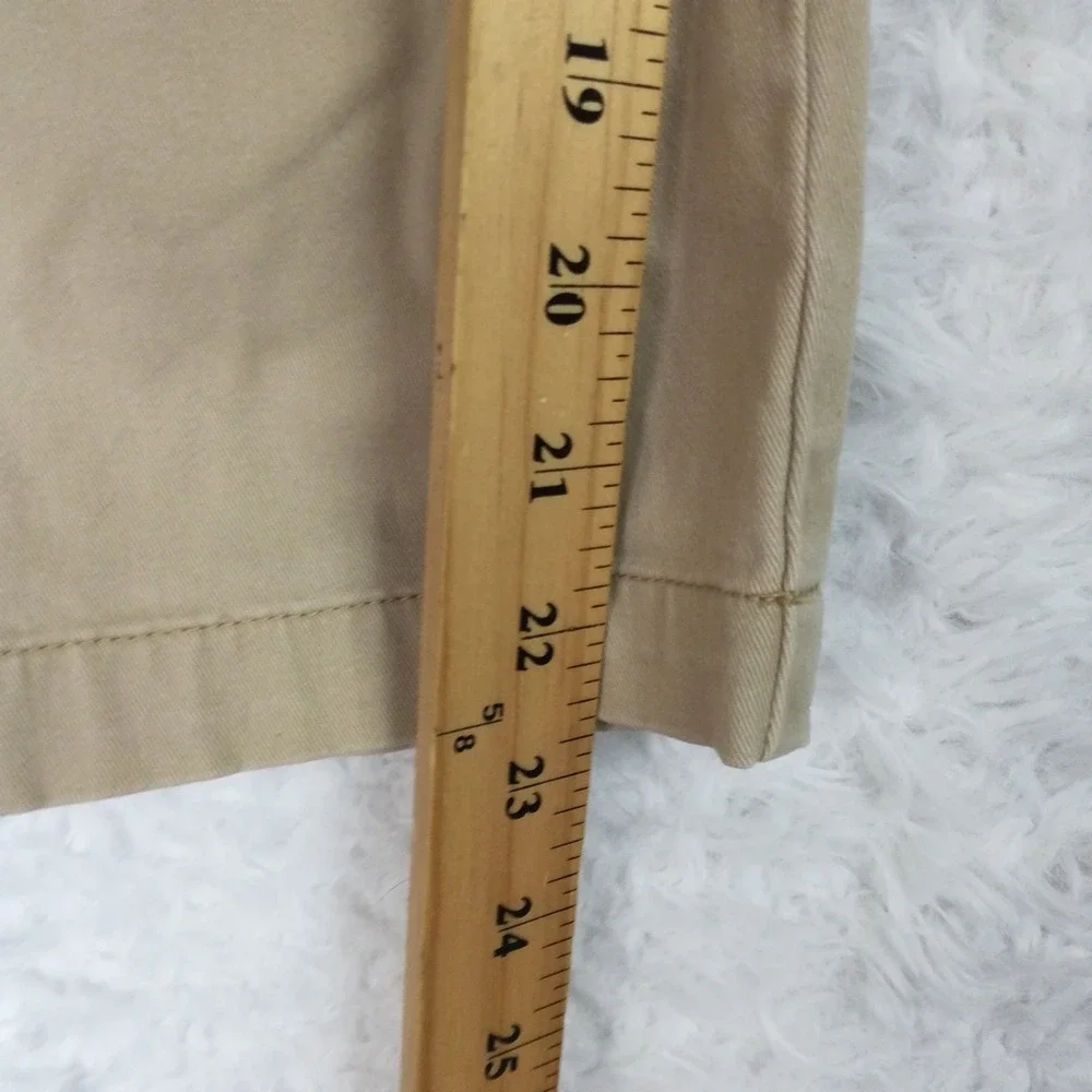 Lands End Womens Pants Capri Mid Rise Beige Pull On Elastic Waistband Plus 20W